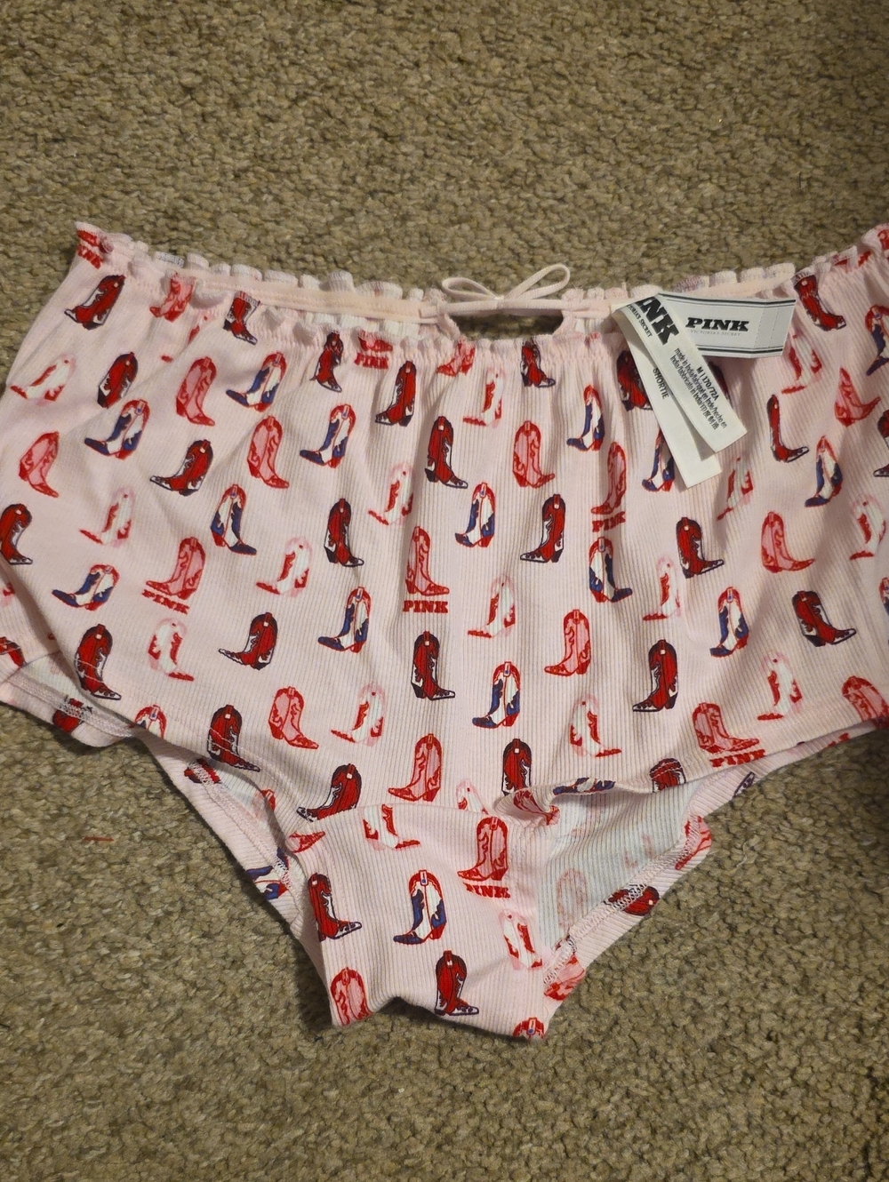 Victoria's Secret PINK Light Pink Cowboy Boot Print Shorts
